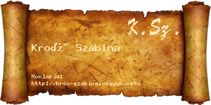 Kroó Szabina névjegykártya