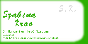 szabina kroo business card