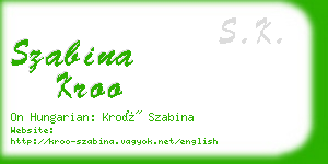 szabina kroo business card